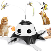 AIPERRO 3-in-1 Automatic Cat Toys for Indoor Cats Fluttering Butterfly Whack a Mole Rotating Feather Wand USB Rechargeable Interactive Feather Toys for Multi-cat Family (Black)