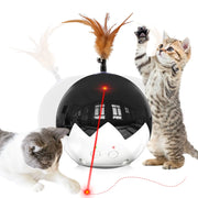 Ficuswin Cat Laser Toy Automatic 3 in 1 Interactive Cat Feather Toy Tumbler Ball Toy for Indoor Kitten 3 Modes Laser with 360 Irregular Rotation USB Rechargeable Laser Safe