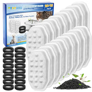 MyfatBOSS 12+12 Pack Cat Water Fountain Filters Compatible with Rellaty Cat Water Fountain Stainless Steel 108oz/3.2L Cat Fountain Filter Replacement for Automatic Pet Fountain Dog Water Dispenser
